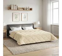 vidaXL Edredón de Todo el Año Acolchado Crema 220 x 240 cm