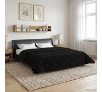 vidaXL Edredón de Todo el Año Acolchado Negro 220 x 240 cm