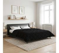 vidaXL Edredón de Todo el Año Acolchado Negro 240 x 260 cm
