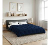 vidaXL Edredón de Todo el Año Azul Oscuro 220 x 240 cm Microfibra