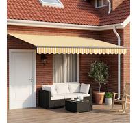 vidaXL Electric Awning 4 x 2 m Rayas amarillas y blancas