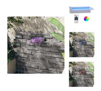 vidaXL Element de cascada con luces LED RGB, acero inoxidable, 30 cm - Fuentes y cascadas