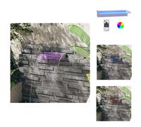 vidaXL Element de cascada con luces LED RGB, acero inoxidable, 45 cm - Fuentes y cascadas