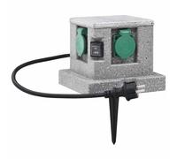 vidaXL Enchufe de jardín con sensor de ocaso plástico