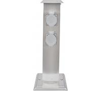 vidaXL: Enchufe para jardín, torre de enchufes, acero inoxidable