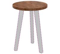 vidaXL Encimera Ø 40 x 2,5 cm Redondo Madera de Roble Sólido, Mesa Redonda Reversible Moderna, Superficie de Roble, Muebles de Comedor funcionales, diseño Simple