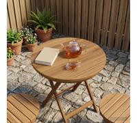 vidaXL Encimera redonda Ø 40 x 3,5 Madera de teca maciza natural marrón