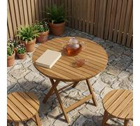 vidaXL Encimera Ø 60 x 3,5 Redondo Madera de teca maciza Natural