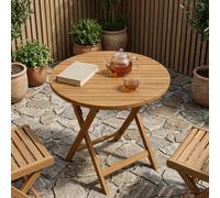 vidaXL Encimera Ø 70 x 3,5 Redondo Madera de teca maciza Natural
