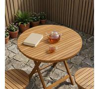 vidaXL Encimera redonda Ø 90 x 3,5 Madera de teca maciza natural