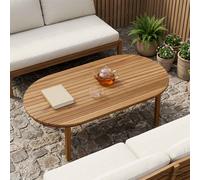 vidaXL Encimera ovalada 110 x 55 x 3,5 cm madera de teca maciza