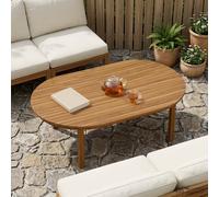 vidaXL Encimera 120 x 70 x 3,5 cm Ovalado Madera de teca maciza