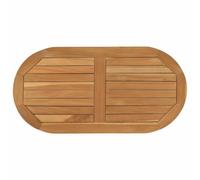 vidaXL Encimera 80 x 40 x 2,5 cm Ovalado Madera de Teca Maciza Natural