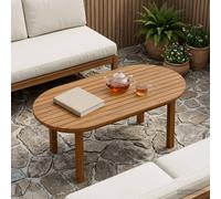 vidaXL Encimera 80 x 40 x 3,5 cm Ovalado Madera de teca maciza Natural
