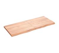 vidaXL Encimera de baño – Tablero plegable, madera maciza tratada, marrón claro