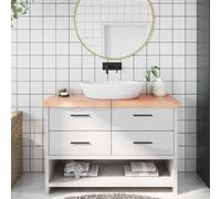 vidaXL Encimera baño madera maciza tratada marrón claro 120x50x(2-6)cm
