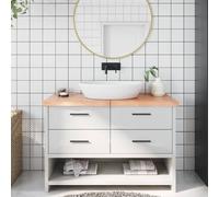 vidaXL Encimera baño madera maciza tratada marrón claro 120x60x(2-4)cm