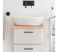 vidaXL Encimera baño madera maciza tratada marrón claro 40x40x(2-4) cm