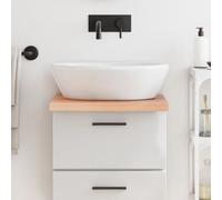 vidaXL Encimera baño Madera Maciza tratada marrón Claro 40x60x(2-4) cm