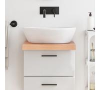 vidaXL Encimera baño madera maciza tratada marrón claro 40x60x(2-6) cm