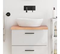 vidaXL Encimera de baño - Tablero plegable para mesa/estantería - Madera maciza tratada Marrón claro