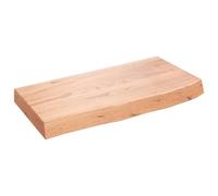 vidaXL Encimera baño Madera Maciza tratada marrón Claro 60x30x(2-6) cm