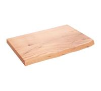 vidaXL Encimera de Baño, Tablero Plegable de Mesa, Encimera de Estantería Escritorio, Encimera para Armario, Madera Maciza Tratada Marrón Claro