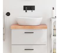 vidaXL Encimera baño madera maciza tratada marrón claro 60x40x(2-6) cm