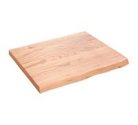 vidaXL Encimera baño Madera Maciza tratada marrón Claro 60x50x(2-4) cm