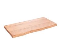 vidaXL Encimera de baño Madera maciza tratada 80x40x4 cm Marrón claro 3156117
