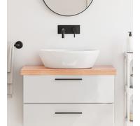 vidaXL Encimera baño madera maciza tratada marrón claro 80x40x(2-6) cm