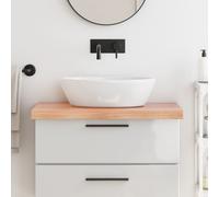 vidaXL Encimera baño madera maciza tratada marrón claro 80x50x(2-6) cm