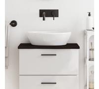 vidaXL Encimera baño madera maciza tratada marrón oscuro 60x30x2 cm