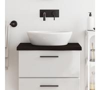 vidaXL Encimera baño madera maciza tratada marrón oscuro 60x50x(2-4)cm