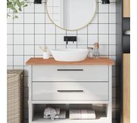 vidaXL Encimera de baño – Tablero de lavabo en madera maciza de haya 100x50x2,5 cm