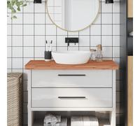 vidaXL Encimera de baño Tablero de lavabo Madera maciza de haya 100x50x4 cm