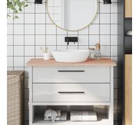 vidaXL Encimera de baño madera maciza de haya 100x60x2,5 cm