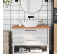 vidaXL Encimera de baño madera maciza de haya 100x60x2,5 cm