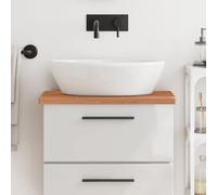 vidaXL Encimera de baño, tablero de lavabo, madera maciza de haya 60x40x2,5 cm Marrón
