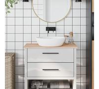 vidaXL Encimera de baño madera maciza de haya 80x40x1,5 cm Natural