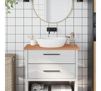 vidaXL Encimera de baño madera maciza de haya 80x40x2,5 cm