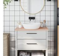 vidaXL Encimera de baño madera maciza de haya 80x40x2,5 cm