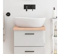 vidaXL Encimera de baño madera maciza sin tratar 40x50x(2-4) cm