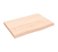 vidaXL Encimera de baño madera maciza sin tratar 60x40x(2-4) cm Natural