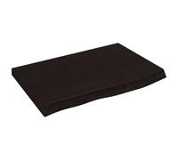 vidaXL Encimera de Baño, Tablero de Mueble Armario Tocador, Superficie de Mesa Escritorio, Estantería para Casa, Madera Maciza Tratada Marrón Oscuro