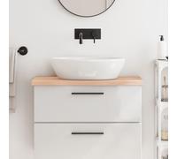 vidaXL Encimera de baño madera maciza sin tratar 80x30x(2-4) cm
