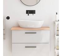 vidaXL Encimera de baño tablero plegable 80x40x(2-4) cm madera maciza sin tratar Natural