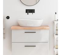vidaXL Encimera de baño madera maciza sin tratar 80x40x(2-6) cm