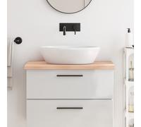 vidaXL Encimera de baño madera maciza sin tratar 80x50x(2-4) cm