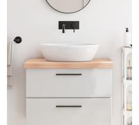 vidaXL Encimera de baño madera maciza sin tratar 80x50x(2-6) cm